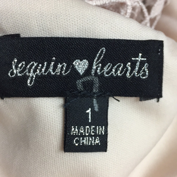 Sequin Hearts Size 1 Sleeveless buff lace B3 - Picture 7 of 7